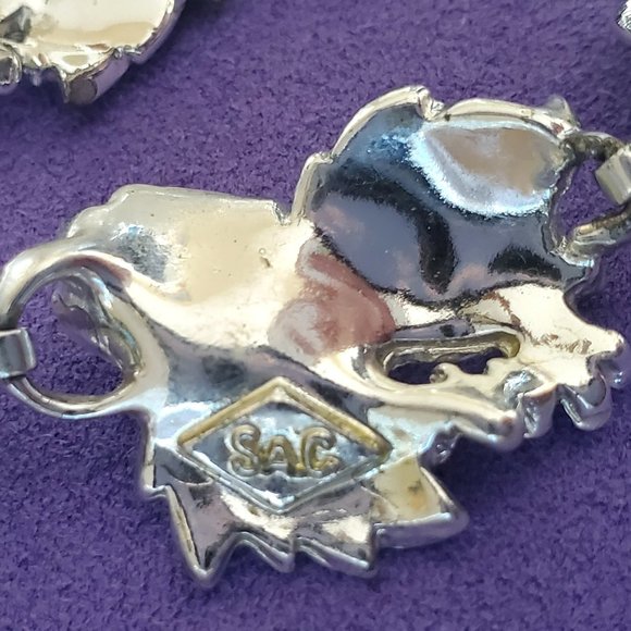 Vintage Whispering Leaves Silver White Leaf Necklace and Bracelet Sarah Coventry - Picture 10 of 10